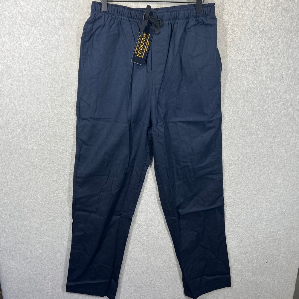 Pendleton PJ Pants Mens Size S Navy Blue Elastic Waist Cotton Drawstring NWT
